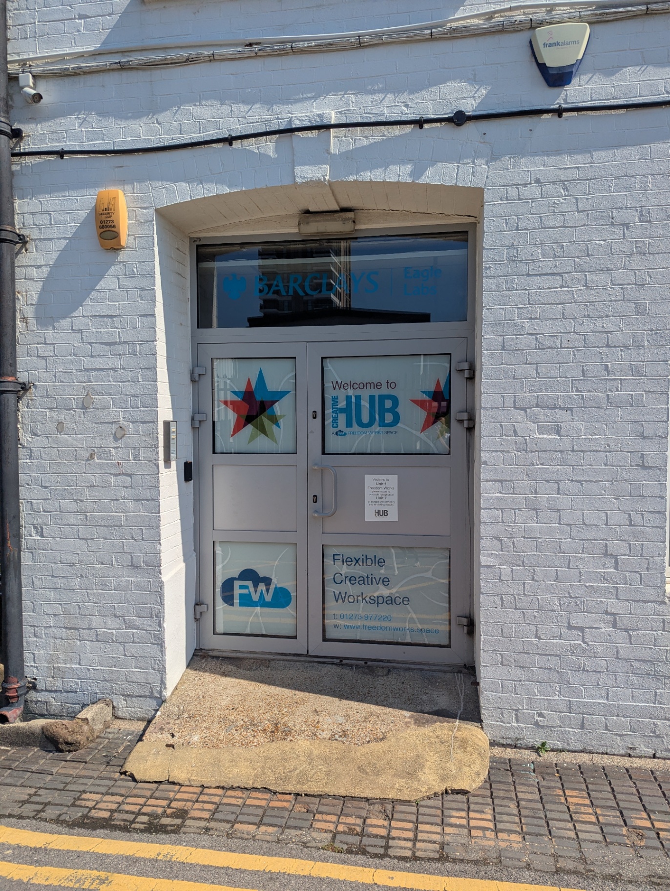 Entrance to Freedom Works Creative Hub