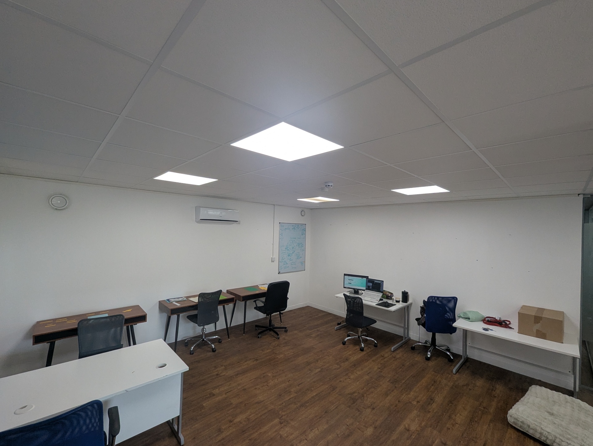 Workspace with whiteboard planning